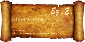 Szőke Ervina névjegykártya