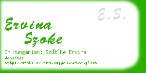 ervina szoke business card